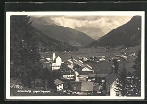 Ansichtskarte Bichlbach, Ortsansicht gegen Zugspitze