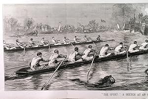 THE SPURT . A superb sketch at the finish of the Oxford and Cambridge University Boat Race. OVER ...