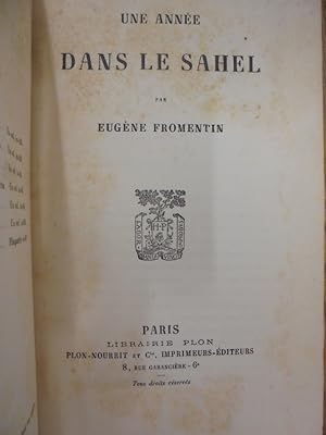 Image du vendeur pour Une anne dans le Sahel mis en vente par Librairie du Levant