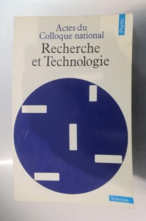 Bild des Verkufers fr RECHERCHE et TECHNOLOGIE. zum Verkauf von Librairie du Levant