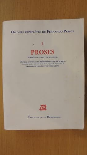 Seller image for Oeuvres compltes de Fernando Pessoa. 1. PROSES. for sale by Librairie du Levant