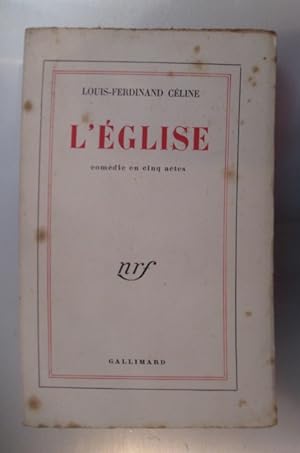 Bild des Verkufers fr L'EGLISE comdie en cinq actes. zum Verkauf von Librairie du Levant