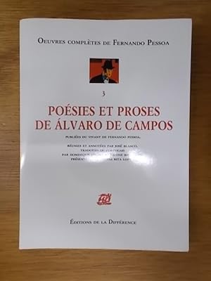 Seller image for Oeuvres Compltes de Fernando Pessoa. 3. POESIES ET PROSES DE ALVARO DE CAMPOS. for sale by Librairie du Levant