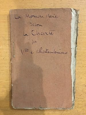 Imagen del vendedor de De la monarchie selon la Charte a la venta por Librairie du Levant