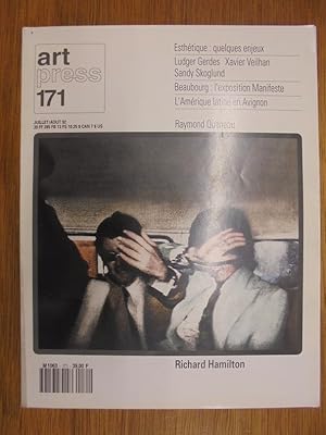 Image du vendeur pour Art Press 171. Juillet/ Aout 92 (1992). Richard Hamilton mis en vente par Librairie du Levant