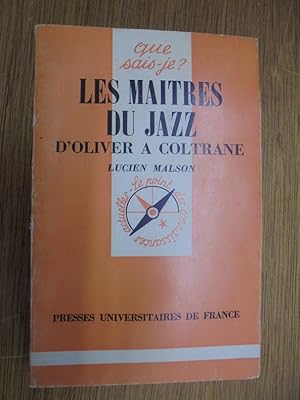 Bild des Verkufers fr LES MAITRES DU JAZZ. D'Oliver  Coltrane zum Verkauf von Librairie du Levant