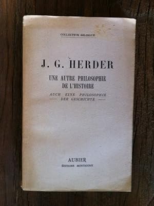 Seller image for UNE AUTRE PHILOSOPHIE DE L'HISTOIRE for sale by Librairie du Levant