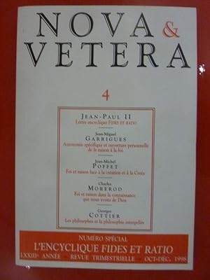 Bild des Verkufers fr NOVA & VETERA zum Verkauf von Librairie du Levant