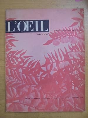 Image du vendeur pour L'OEIL - REVUE D'ART - Nmero 46 - Octubre 1958 mis en vente par Librairie du Levant
