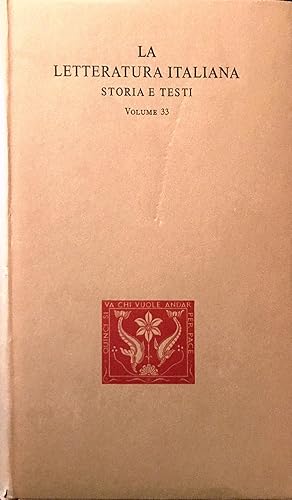 Immagine del venditore per La letteratura italiana - Storia e testi (volume 33) venduto da librisaggi