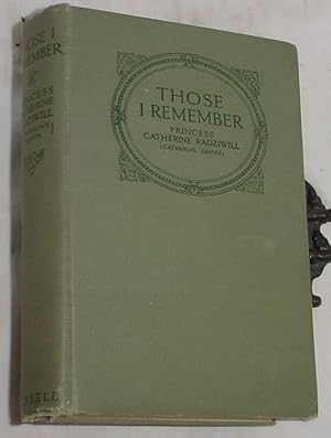 Imagen del vendedor de Those I Remember a la venta por R Bryan Old Books