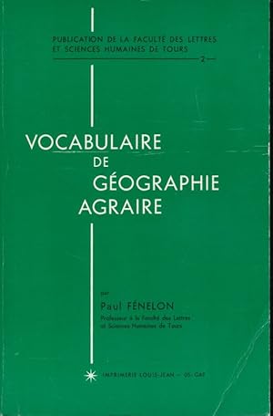 Bild des Verkufers fr Vocabulaire de gographie agraire zum Verkauf von LIBRAIRIE GIL-ARTGIL SARL