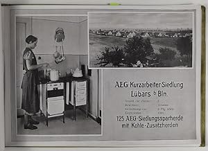 AEG. Sammlung von 14 Tafeln mit Abbildungen von Siedlungs-Neubauten mit Küchenherden der Firma AEG.