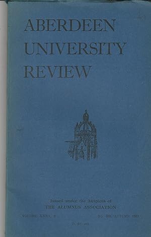 Aberdeen University Review, Volume XXXV, 2, Number 109, Spring 1953.
