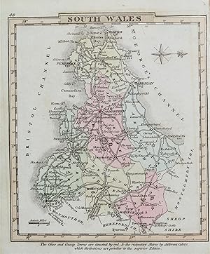 Antique Map SOUTH WALES George Gray, Original Hand Coloured 1824