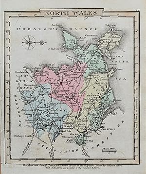 Antique Map NORTH WALES George Gray, Original Hand Coloured 1824