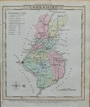 Antique Map YORKSHIRE NORTH RIDING George Gray Original Hand Coloured 1824