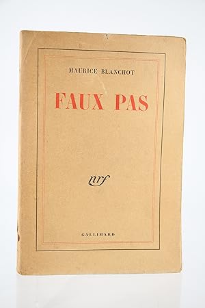 Immagine del venditore per Faux Pas venduto da Librairie Le Feu Follet