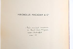 Seller image for Mirobolus Macadam & Cie for sale by Librairie Le Feu Follet