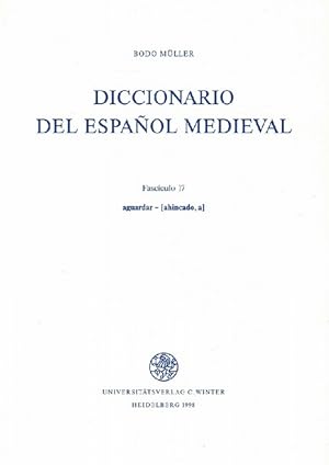 Bild des Verkufers fr Diccionario del espaol medieval. Fascculo 17: aguardar - [ahincado,a]. zum Verkauf von La Librera, Iberoamerikan. Buchhandlung