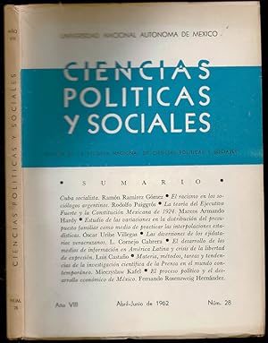 Imagen del vendedor de La teoria del Ejecutivo Fuerte y la Constitucion Mexicana de 1924 in Ciencias Politicas y Sociales Ano VIII Number 28 a la venta por The Book Collector, Inc. ABAA, ILAB