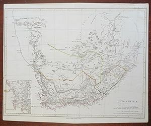 South Africa Cape Colony Table Bay False Bay Cape Town 1848 Stieler engraved map