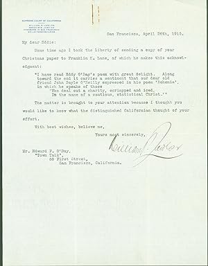 Seller image for typed letter signed for sale by Eureka Books