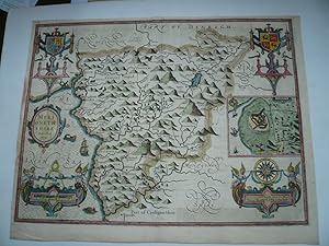 Merioneth Shire Described 1610, map by John Speed, anno 1676, old colours. A nice full color exam...
