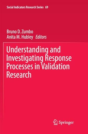 Bild des Verkufers fr Understanding and Investigating Response Processes in Validation Research zum Verkauf von AHA-BUCH GmbH