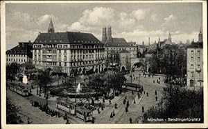Ansichtskarte / Postkarte München, Sendlinger Tor Platz, Straßenbahnen