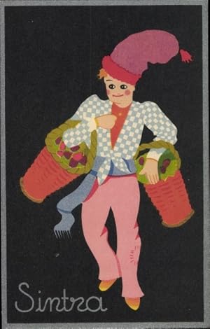 Bild des Verkufers fr Ansichtskarte / Postkarte Junge in portugiesischer Tracht, Sintra, Krbe zum Verkauf von akpool GmbH