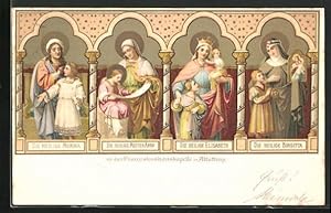 Bild des Verkufers fr Knstler-Ansichtskarte Alttting, Die heilige Monika, Die heilige Mutter Anna, die heilige Elisabeth in der Franziskuskapelle zum Verkauf von Bartko-Reher