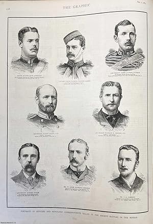 Portraits of Newspaper Correspondents and Officers Killed in the Soudan; incl. Mr St Leger Algern...