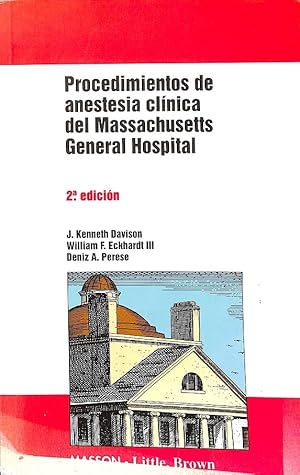 Immagine del venditore per PROCEDIMIENTOS DE ANESTESIA CLNICA DEL MASSACHUSETTS GENERAL HOSPITAL. venduto da Librera Smile Books