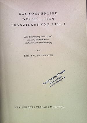 Imagen del vendedor de Das Sonnenlied des heiligen Franziskus von Assisi a la venta por books4less (Versandantiquariat Petra Gros GmbH & Co. KG)