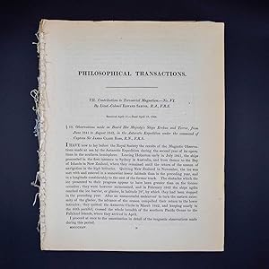 Contributions to Terrestrial Magnetism Taken on Board the H.M.S. Erebus and Terror [Parts VII., I...