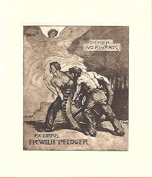Ex libris für Fr. Wilh. Pflüger. Radierung 1916.