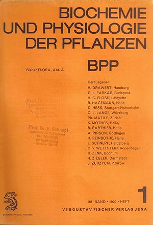 Biochemie und Physiologie der Pflanzen 161.Band 1970 Heft 1 bis 6