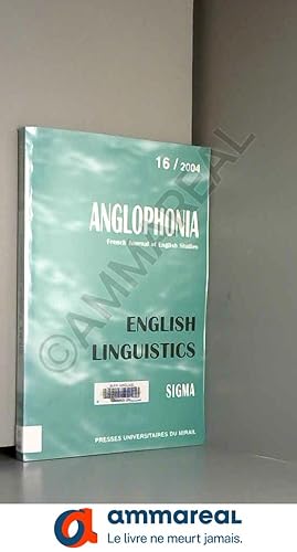 Bild des Verkufers fr Anglophonia, N 16 : English linguistics zum Verkauf von Ammareal