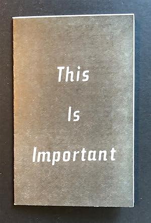 Seller image for This Is Important 15 (1988) for sale by Philip Smith, Bookseller