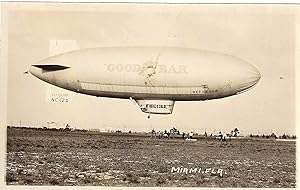 Airship Balloon Miami RPPC Postcard