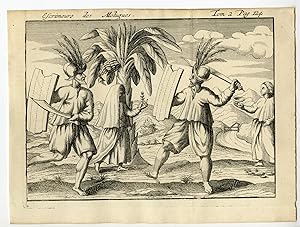 Rare Antique Print-SWORD FIGHTING-INDONESIA-MOLUCCAS-NATIVES-Argensola-1706