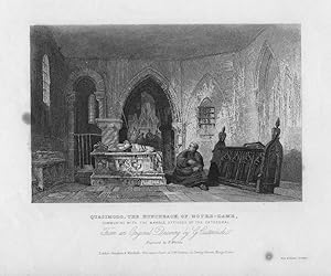 QUASIMODO THE HUNCHBACK OF NOTRE DAME Communing with the marble effigies of the cathedral 1836 st...