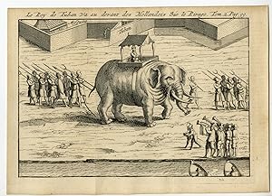 Rare Antique Print-KING-TUBAN-ELEPHANT-EAST JAVA-INDONESIA-Argensola-1706