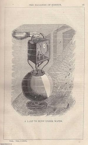 1846, A Lamp to Burn under Water. A full page engraving featured in a complete issue of The Magaz...