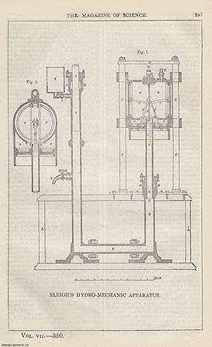 1846, Sleigh's Hydo-Mechanic Apparatus for Producing Motive Power. A full page engraving featured...