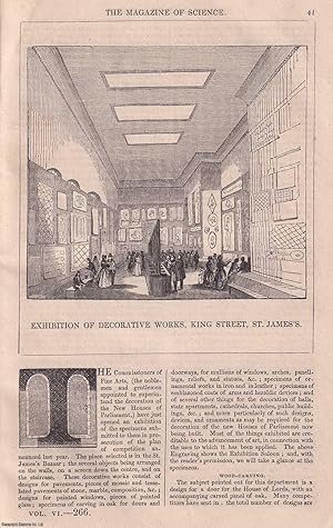 1845, Exhibition of Decorative Works, King Street, St. James's. A half page engraving featured in...