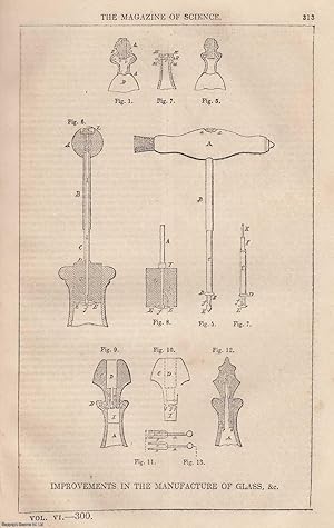 1845, Improvements in the Manufacture of Glass, by Alexander Southwood Stocker. A full page engra...