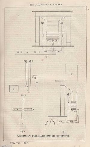 1846, Workman's Pneumatic Smoke Conductor. A full page engraving featured in a complete issue of ...