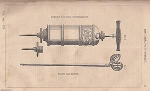 1846, Patent Salting Instrument by Messrs Benetfinkle & Co., and Fruit Gathererer. A full page en...